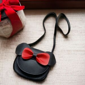 Minnie Mouse Bow Messenger Bag Crossbody Purse Wallet Faux Leather Disney